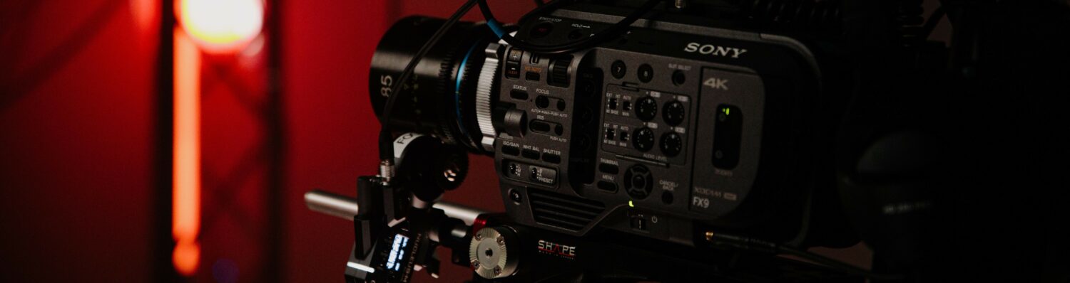 Our Sony FX9 camera rigged up for a production facilitation job.